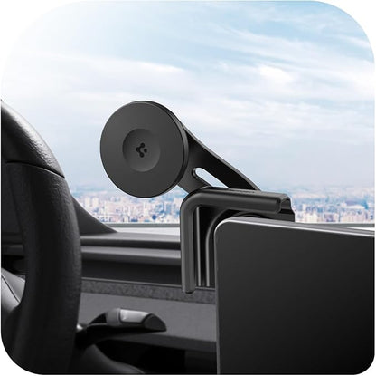 Spigen TapLock Adhesive-Free MagSafe Tesla Phone Mount for Model Y Juniper 2025/26 & Model 3/Y/S/X - for iPhones with MagSafe & Pixelsnap [Not Compatible with Updated 16in QHD Screen]