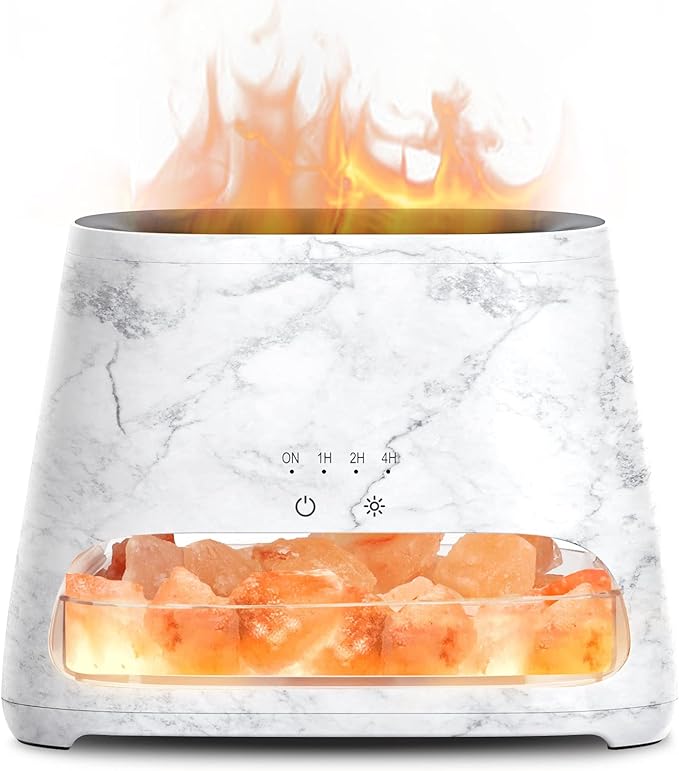 SALKING 2-in-1 Ultrasonic Essential Oil Diffuser & Himalayan Salt Lamp