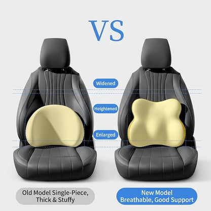 Car Headrest Pillow & Lumbar for Audi Q2 SUV 2016 2017 2018 2019 2020 2021 2022 2023, Car Seat Neck Pillow Back Support, Breathable All-Season Automotive Seat Cushions, 2PCS,B Gray