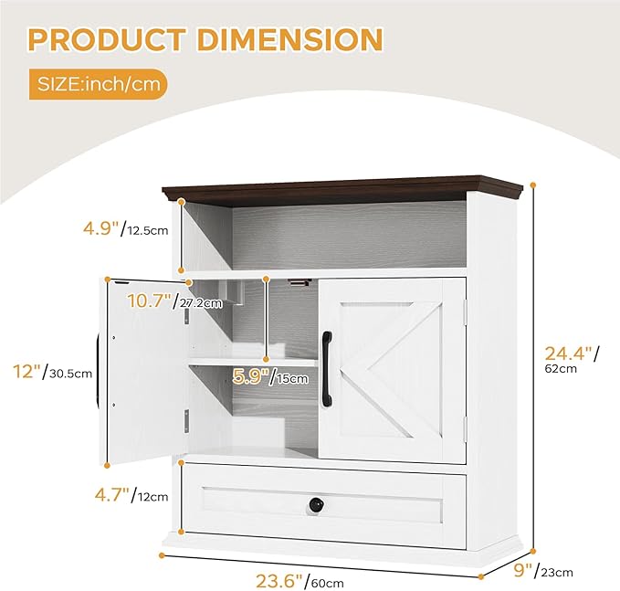 Bathroom Wall Cabinet, Wall Mounted Medicine Cabinet