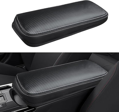 INTGET Center Console Cover for 2026 Toyota Prius Accessories 2023 2024 2025 LE XLE Limited Car Interior Leather Middle Armrest Arm Rest Lid Cushion Pad Protector (2023+, Carbon Fiber Texture)