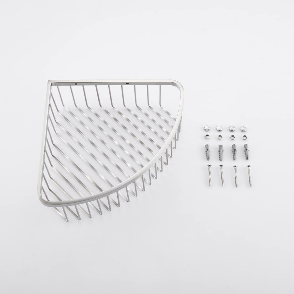 Bathroom Shower Caddy Corner Shelf Basket, Ultra Sturdy Rust-Proof Stainless Steel Shelf Organizer Shampoo Holder, Wall Mounted Storage Rack for Bathroom Kitchen, Brushed Nickel