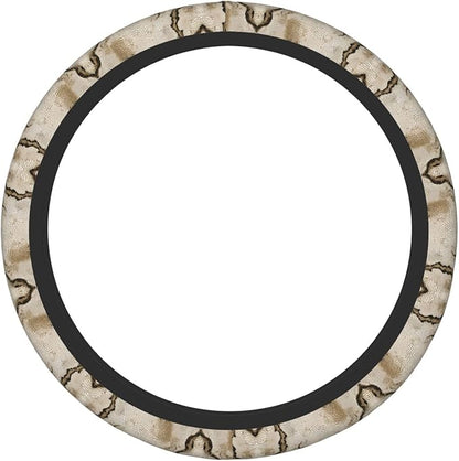 Nude Snake-Skins Texture Car Steering Wheel Cover, 15 Inch Steering Wheel Cover Stylish Decor for Most Cars