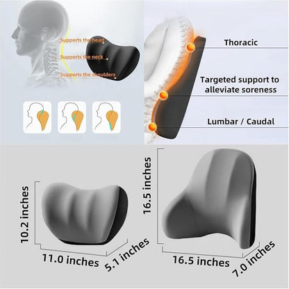 Car Headrest Lumbar Support Cushion for Toyota Corolla Cross 2022 2023 2024, Ergonomic Car Seat Headrest Cushion for Neck Back Pain Relief Memory Foam Breathable Removable Cover for Office Chair Car