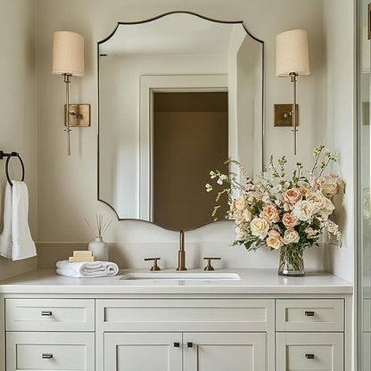 ANDY STAR Bathroom Vanity Mirror, 24x36 Irregular Wall Mirror, Asymmetrical