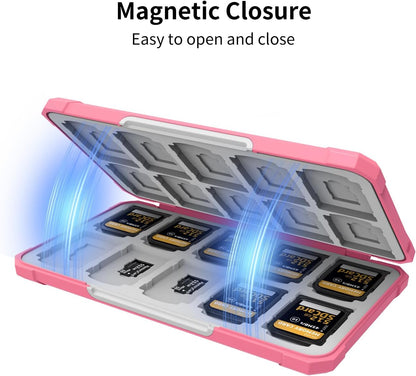 Memory Card Case with 40 Slots for 20 Micro SD SDXC SDHC TF Cards and 20 SD SDXC SDHC Cards,Anyskill SD Card Holde Features a Portable and Compact Design