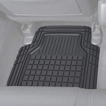 Motor Trend FlexTough Rubber Car Floor Mats with Cargo Trunk Liner, Trim to Fit Performance Plus Heavy Duty Liners for Auto SUV Truck Car Van, Thick & All Weather