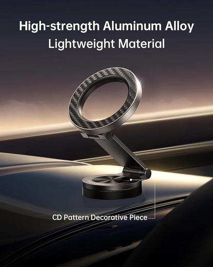 SYNCWIRE for MagSafe Car Mount 【360° Rotation】 Magnetic Phone Holder for Car, Adjustable Metal Arm, Car Magnet Phone Mount for Dashboard, Car Accessories Fit iPhone 17 16 15 14 13 Pro Max &All Phones