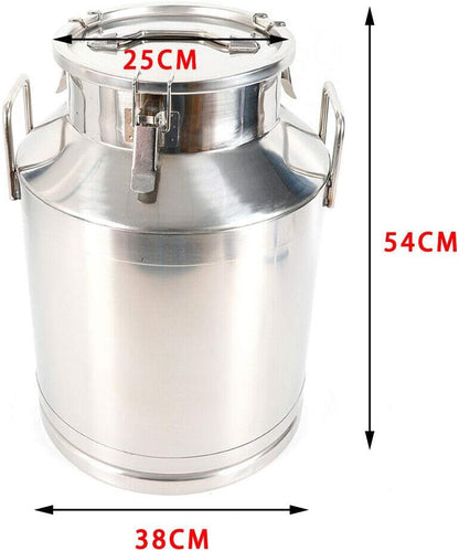 Stainless Steel Milk Can Heavy Duty Milk Jug Milk Bucket Water Jug Ice Bucket Wine Pail Bucket Bottle Tote Jug with Sealed Lid Liquid Storage (50L)