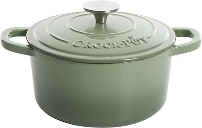 Crock-Pot Artisan Round Enameled Cast Iron Dutch Oven, Gradient Red