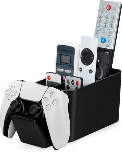 BRAINWAVZ Game Controller, Remote Control Holder & Pen Organizer, Ideal for Side Tables & Desktops (For 3 to 5 Remotes, 1 Game Controller, Pens & Stationery)
