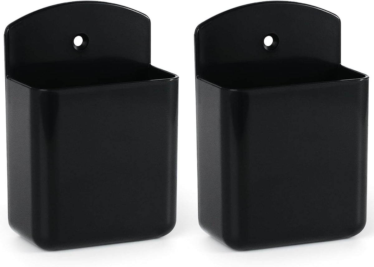 2 Pcs Remote Control Holder Wall Mount, TV Controller Holder, Self Adhesive Remote Holder, Wall Pen Holder Storage Accessories for Home Office School(Black)