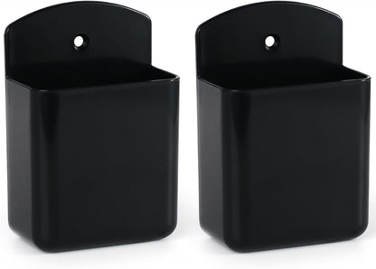 2 Pcs Remote Control Holder Wall Mount, TV Controller Holder, Self Adhesive Remote Holder, Wall Pen Holder Storage Accessories for Home Office School(Black)