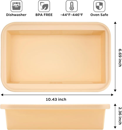 Super Ice Cube Tray 6 Cups Huge Ice Big Silicone Freezing Mold with Lid, for Soup&Meal, Prep Food Leftovers Freezer Storage Container, for Ice bath, 2Pack