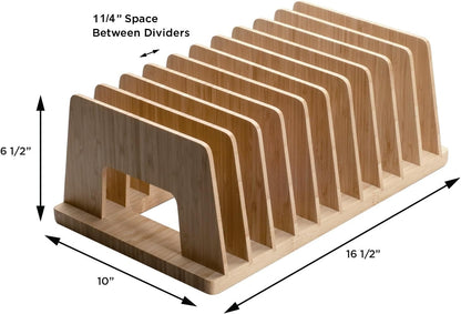 MobileVision Bamboo Device Organizer for Smartphones, Tablets and Laptops, 10 Slots