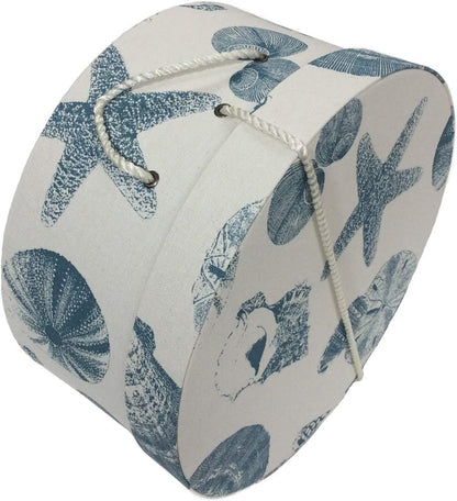 Sarah's Hat Boxes Classic Shells Hat Box – 12.75" x 6.5" (Dia. x Ht.) Handmade in USA – Odorless Non-Toxic Adhesive, Cording Handle – Premium Storage for Hats & Accessories