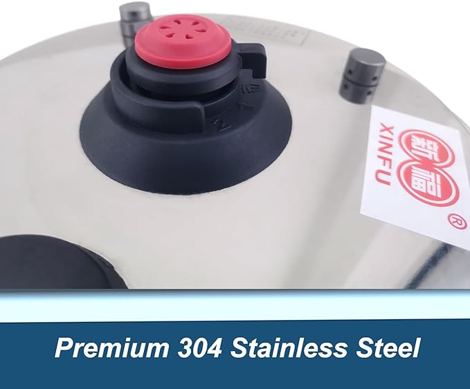 XINFU Heavy Duty 304 Stainless Steel Pressure Cooker 6.3 Quart, Serves 4-6
