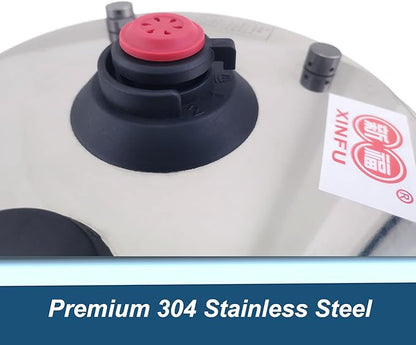 XINFU Heavy Duty 304 Stainless Steel Pressure Cooker 6.3 Quart, Serves 4-6