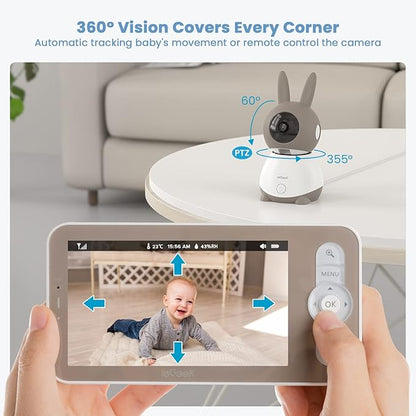 ieGeek Baby Monitor with 2K HD Resolution, Pan-Tilt-Zoom Video Baby Monitor