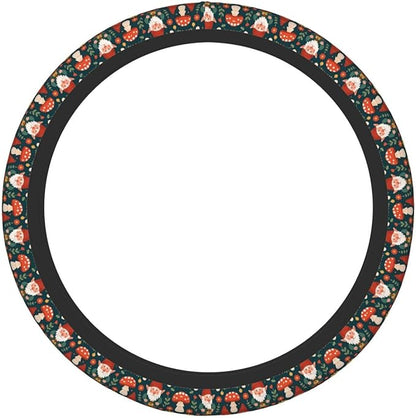 Neoprene Steering Wheel Cover Gnomes Flowers Pattern Car Steering Wheel Cover Universal Fit for Most Cars