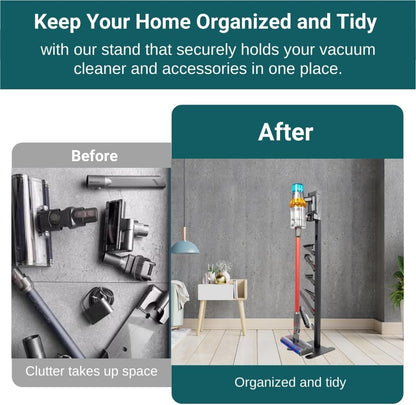 Vacuum Stand for DYS,Storage Stand Docking Station Holder,Compatible with DYS V15 V11 V10 V8 V7 V6 Cordless Vacuum Cleaners Accessories,Stable Metal Bracket Organizer Rack (Black, 6 Racks)