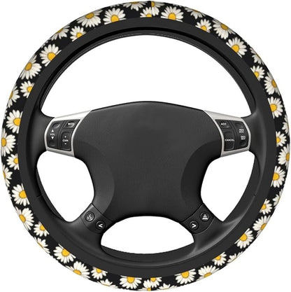 Magritte Cute Steering Wheel Cover Non-Slip Breathable Sweat-Absorbent Suitable for SUV Van Truck Car Universal Protection Accessories 15 Inch Suitable for Women Men