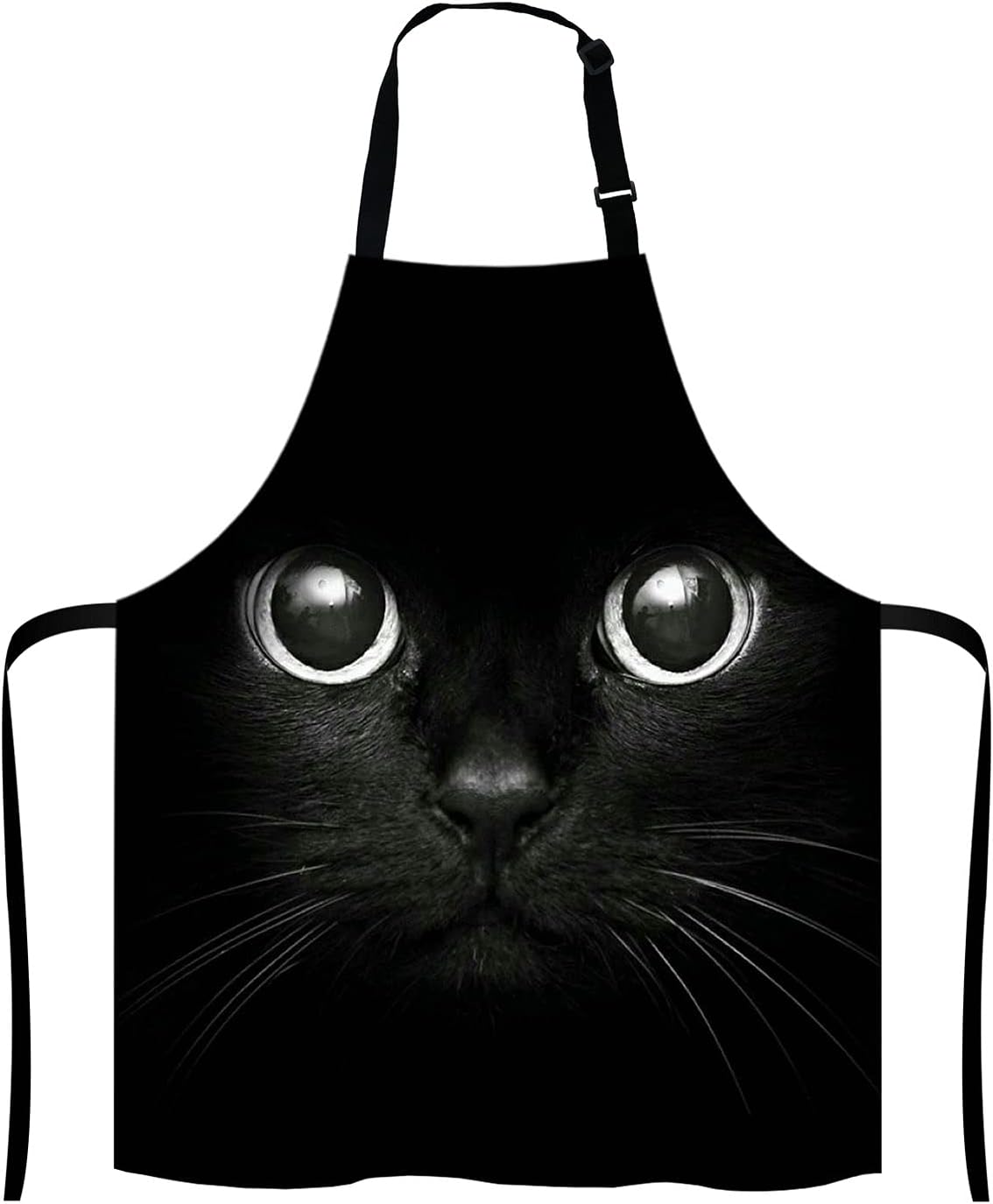 Black Cat Face Kitchen Cooking BBQ Chef Apron,Funny Apron for Men, Women - Dad Presents, Presents for Men - Birthday, Mothers Day Presents for Mom, Wife, Husband, Brother, Friends
