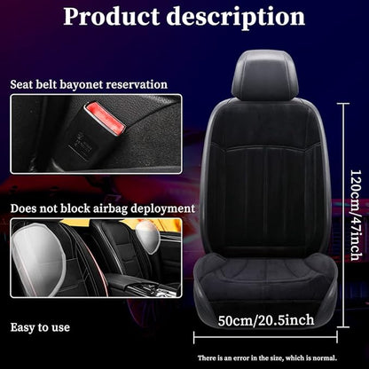 Car Seat Cushion Chair Cushion Auto Seat Cushion for Full Back and Seat, Velour Seat Car Cushion Front Chair Pad, Seat Cushion for Car Seat Driver 1 Pack (NH001-1pcs/Black)