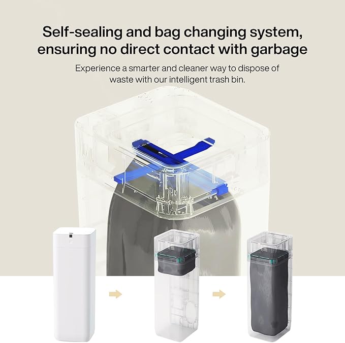 Airdeer L2 Automatic Trash Can, 8 Gallon Self Sealing and Self-Changing Smart
