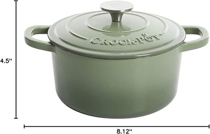 Crock-Pot Artisan Round Enameled Cast Iron Dutch Oven, Gradient Red