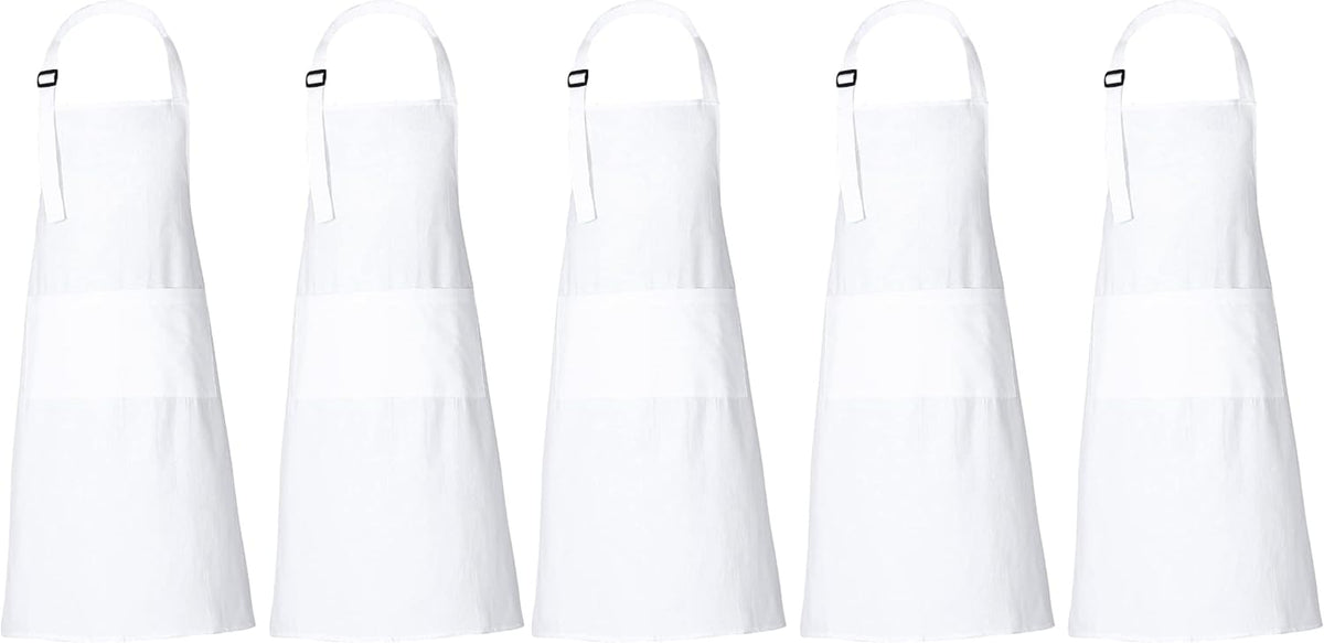 RAJRANG 100% Cotton Cooking Apron with 3 Pockets Kitchen Chef BBQ Adjustable Bib Aprons for Women Men