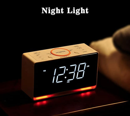 iTOMA Alarm Clock Radio, 1.4" White LED Display Clock