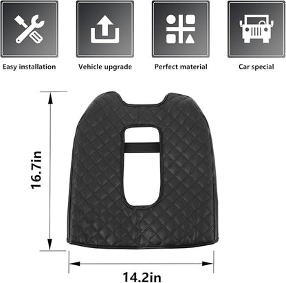 Armrest Pad Cover, Center Console Cover Leather Cushion Pad Compatible with 2019-2023 Chevy Silverado & GMC Sierra, Black