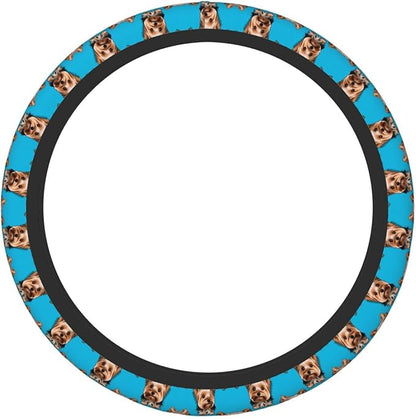 Dogs ATR Pattern Car Steering Wheel Cover, 15 Inch Steering Wheel Cover Stylish Decor for Most Cars