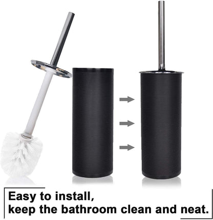 CERBIOR Bathroom Accessories Set 6 Piece Bath Ensemble Includes Soap Dispenser, Toothbrush Holder, Toothbrush Cup, Soap Dish for Decorative Countertop and Housewarming Gift, Black