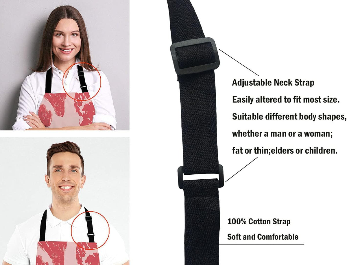 Beef Texture Apron for Women and Men, Adjustable Kitchen Chef Apron for Cooking Baking - Cute Birthday, Anniversary, Mother's Day Apron Presents for Mom Wife Girlfriend Aunt Grandma