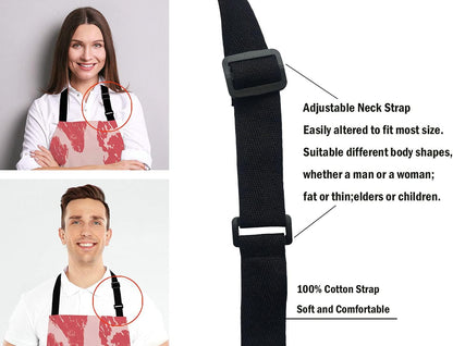 Beef Texture Apron for Women and Men, Adjustable Kitchen Chef Apron for Cooking Baking - Cute Birthday, Anniversary, Mother's Day Apron Presents for Mom Wife Girlfriend Aunt Grandma