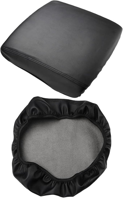 INTGET Car Center Console Cover for 2024 2025 Dodge Ram 1500 2500 3500 Accessories 2019 2020 2021 2022 2023 Armrest Arm Rest Box Lid Protector Pad Cushion Dog Seat Cover (Black with Black Stitches)