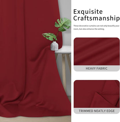 Easy-Going Blackout Curtains for Bedroom, Solid Thermal Insulated Grommet and
