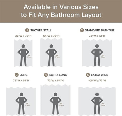 Madison Park Shower Curtain Spa Waffle Weave Wide Shower Curtain for Bathroom 3M Scotchgard Moisture Management, Spa Quality Modern Shower Curtains for Bathroom, Extra Wide 108"x72" Taupe Ombre