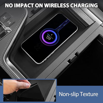 3PCS Center Console Organizer Compatible with Lexus GX 550 2024 2025, Silicone Cup Holder Insert + Cool Box Organizer + Wireless Charging Protective Mat for GX550 Accessories