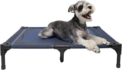 Suddus Elevated Dog Bed - Waterproof, Portable, Off The Floor, Easy Clean Indoor/Outdoor, Medium, Blue