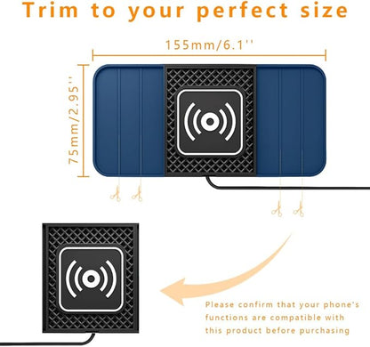 Wireless Charging Pad for Car for Mazda CX-3 CX-5 CX-30 CX-50 CX-7 CX-9 CX-70 CX-90 MX-30 Tribute 2001-2026, DIY Trim-to-Fit Slim Non Slip Fast Charger Car Wireless Charging Pad 30CM Cable