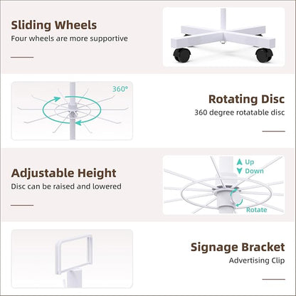 YEOOE Retail Display Racks 7 Tier Spinning Display Stand, Movable Shop Spinner
