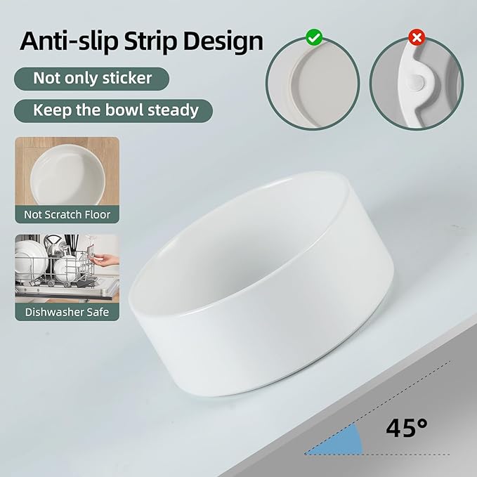 Ceramic Raised Dog Bowl Set, Elevated Dog Bowl