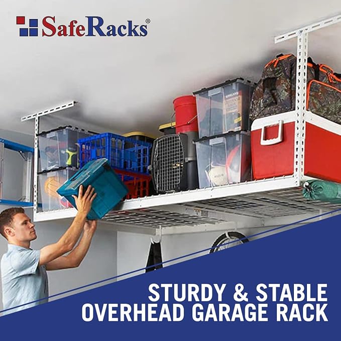SafeRacks Overhead Garage Storage Rack, Heavy Duty Racks
