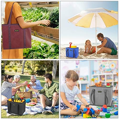 BALEINE 3PK Reusable Grocery Bags, Heavy Duty Shopping Tote Bag
