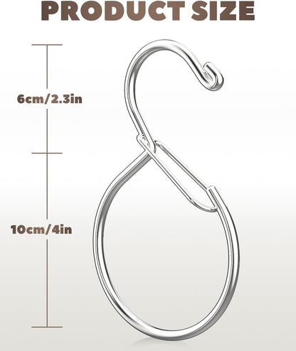 6 Pack Belt Hanger, Tie Hanger & Belt Organizer, Waterproof Belt Hanger for Closet, Ties, Scarves, Bags & Accessories, Keeps Closet Neat & Organized, Silver