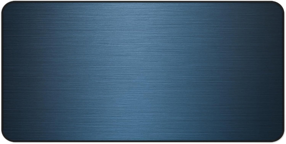 Brushed Metal Texture Desk Mat - Extended Mouse Pad & Desk Pad, Neoprene Surface, Non-Slip Rubber Base, Stitched Edges, Desk Protector for Keyboard & Mouse, Sizes 12x18/12x22/16x32 (Blue, 16x32)
