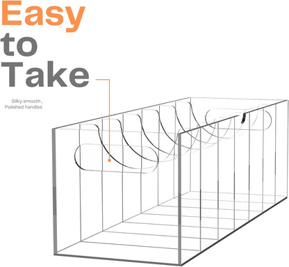 Belt Organizer - Acrylic Belt Storage Holder for Closet with Dust Cover Lid - 7 Compartments Clear Display Case for Tie and Bow Tie